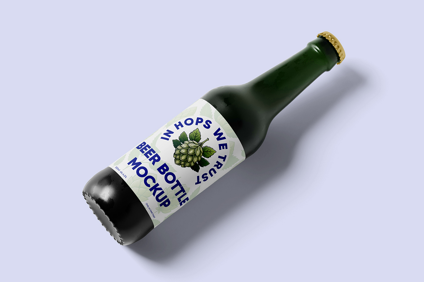 Free Perspective Beer Bottle Mockup