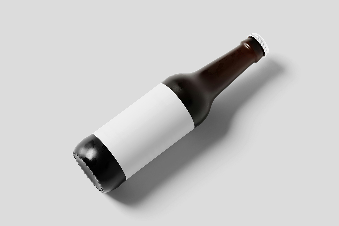 Free Perspective Beer Bottle Mockup