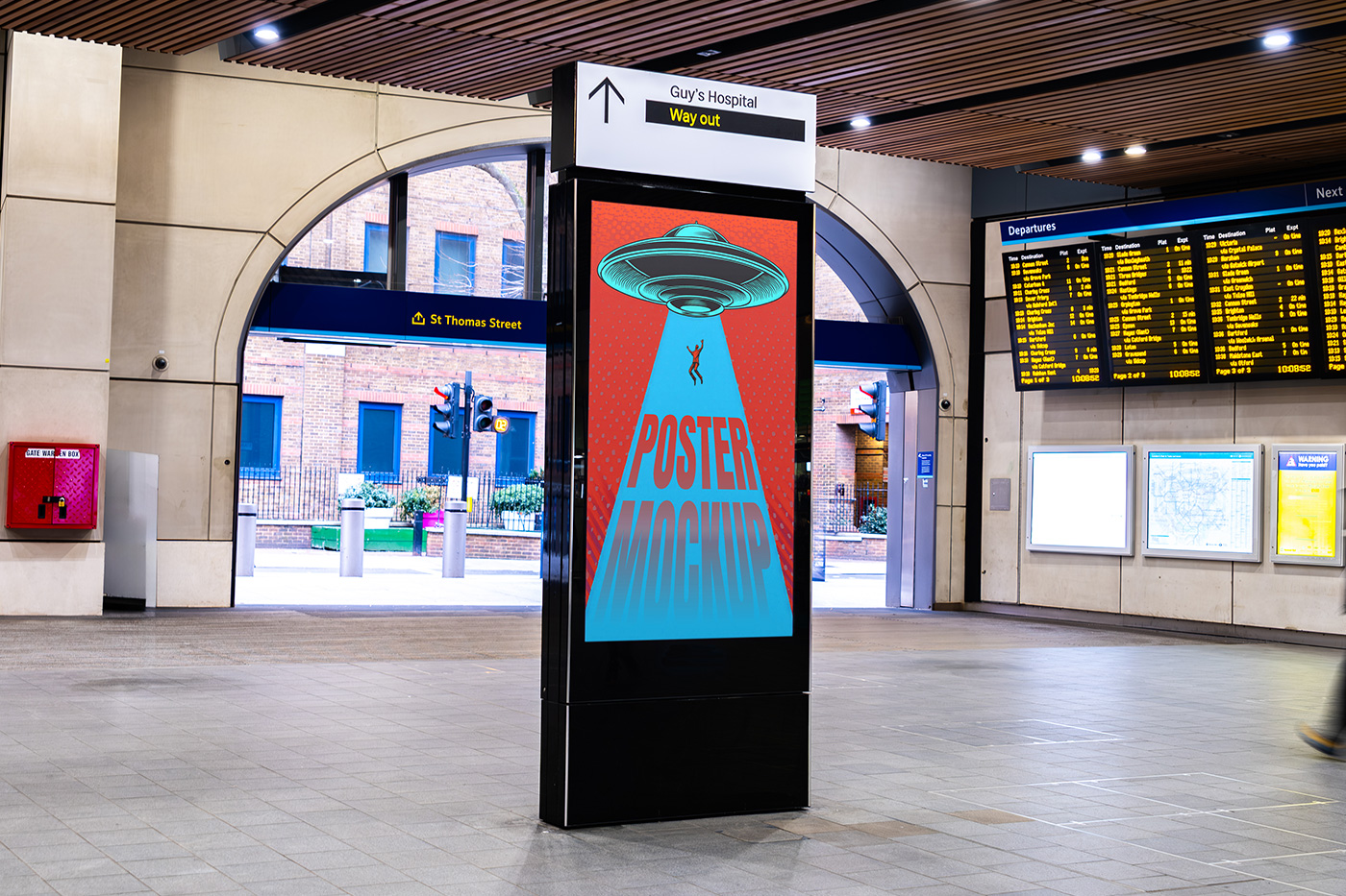 Free Citylight in London Station Mockup