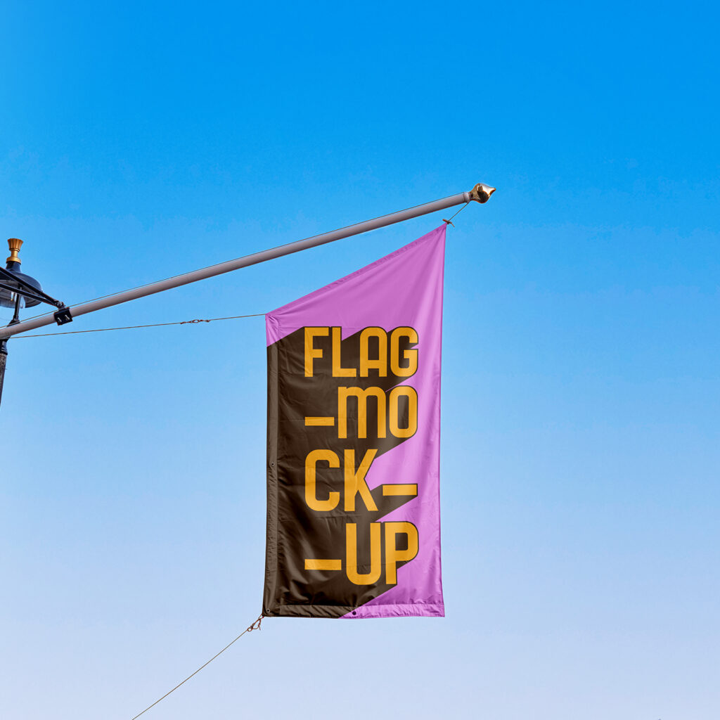 Free Flag on Pole Mockup