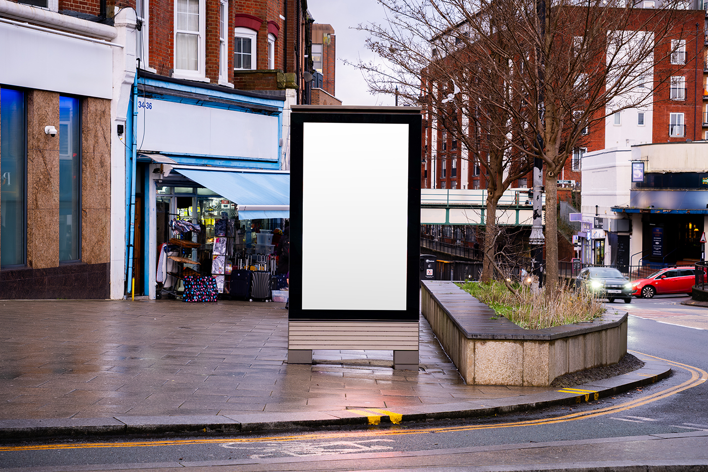 Free Front View Citylight Mockup