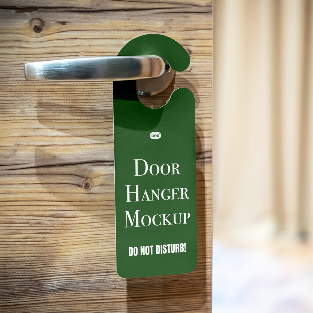 Free Hotel Door Hanger Mockup