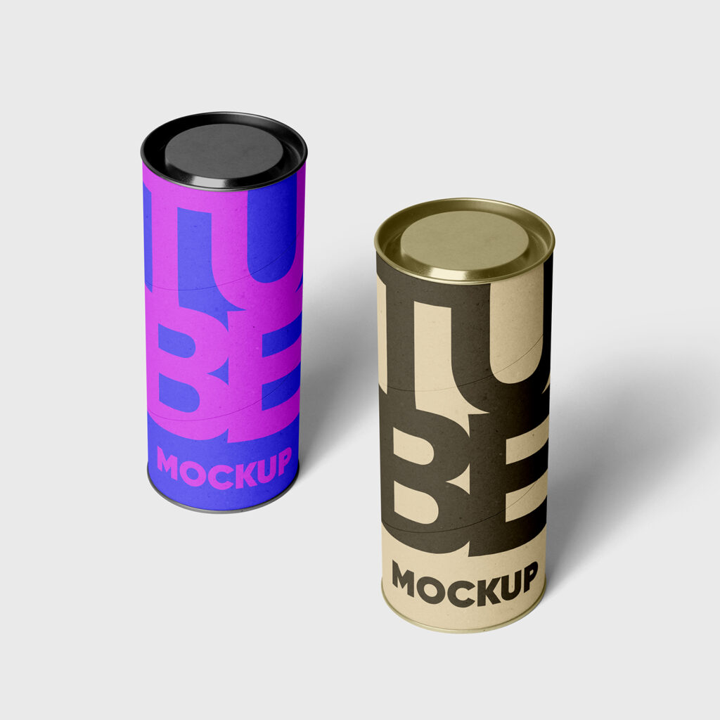Free Perspective Tube Box Mockups