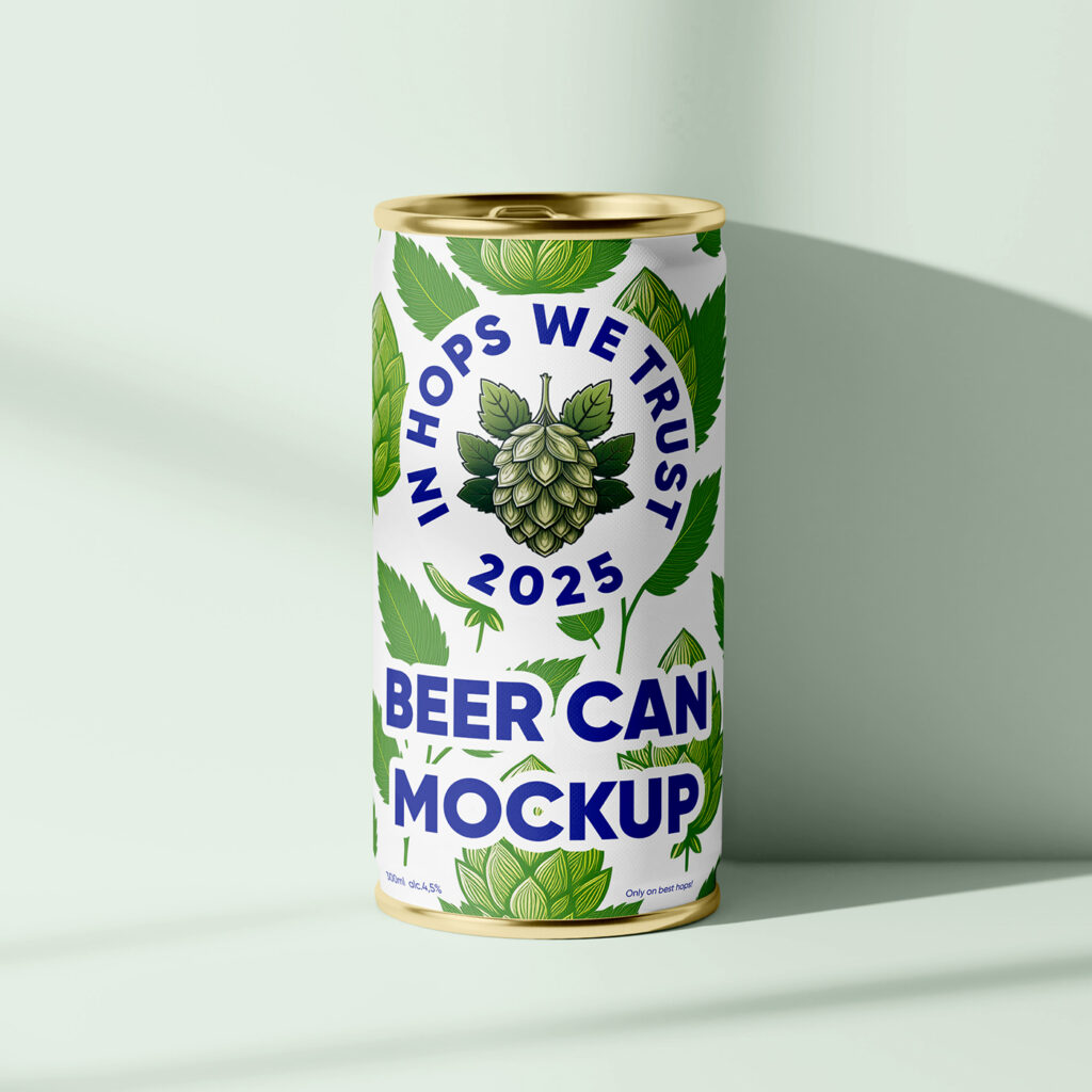 Free Small Beer Can Mockup