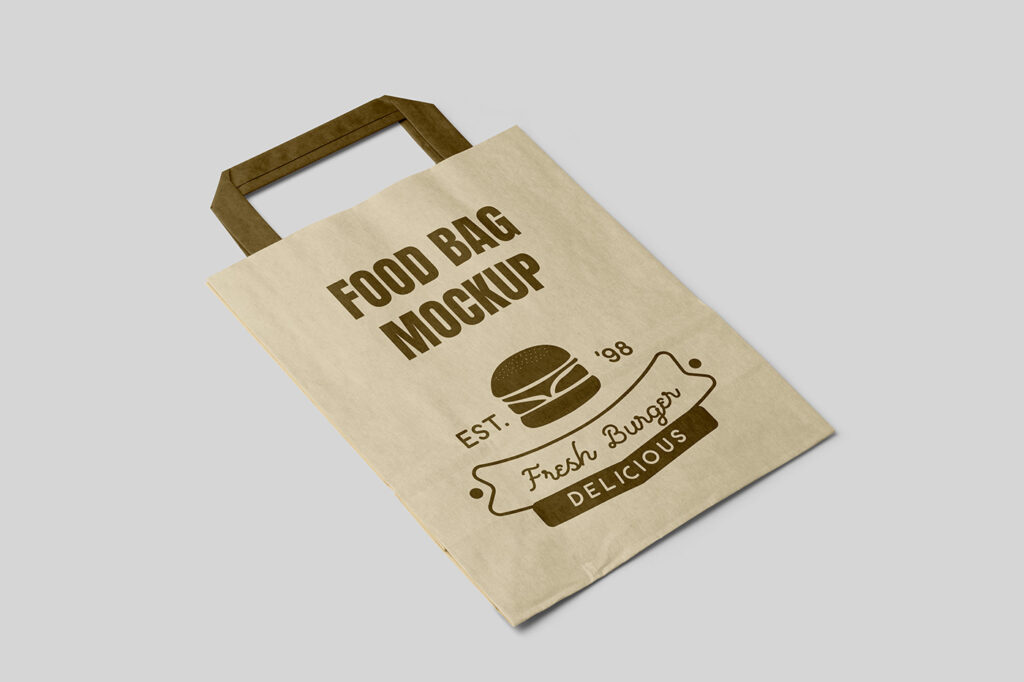 Free Small Perspective Paper Bag Mockup