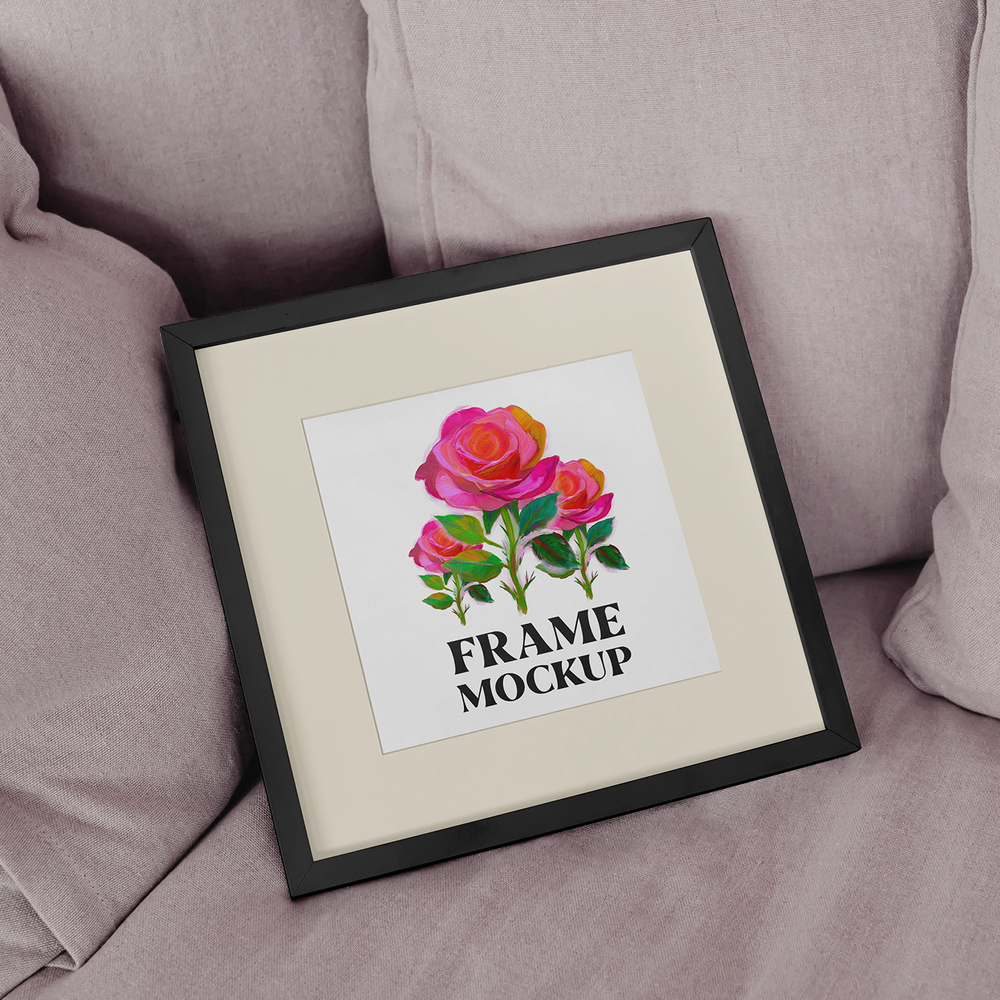 Free Square Picture Frame Mockup