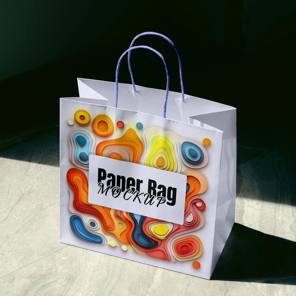 Free Sunny Paper Bag Mockup