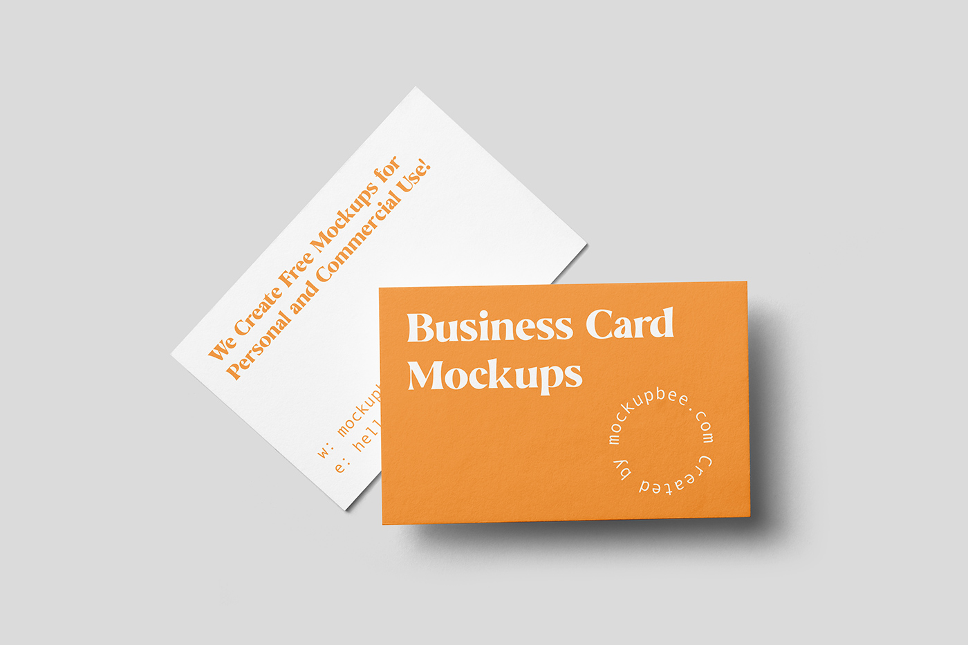 Free Business Card Top View Mockups