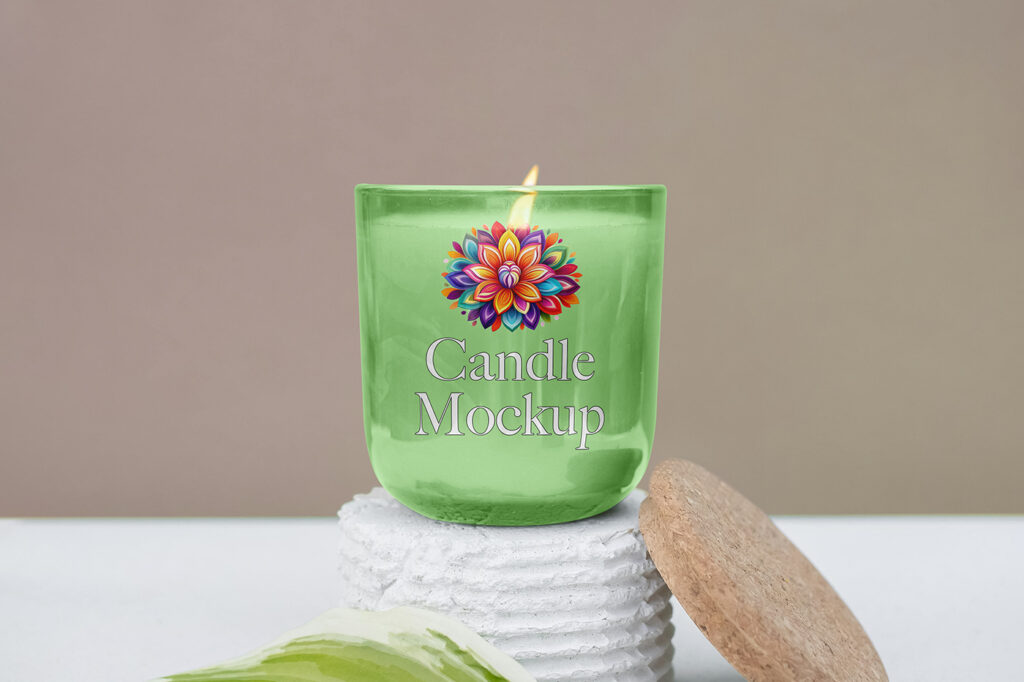 Free Candle on Stand Mockup