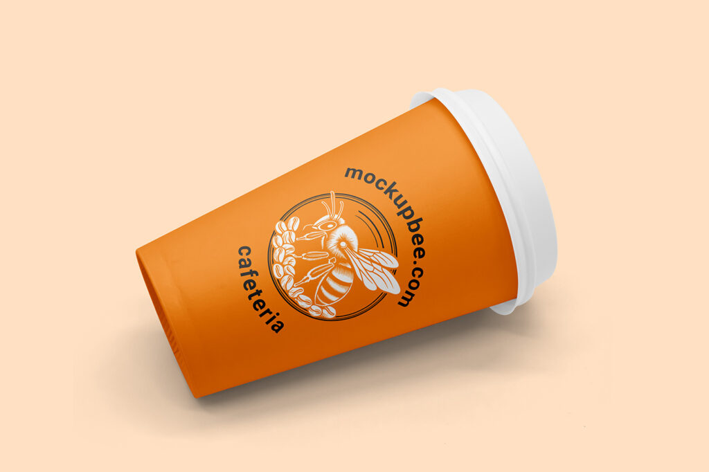 Free Lying Paper Cup Mockup