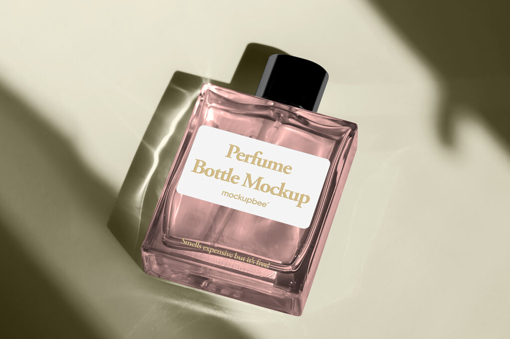 Free Lying Perfume Bottle Mockup