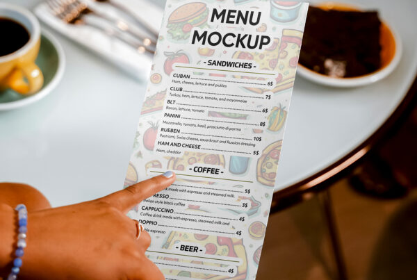 Free Menu DL Size Mockup