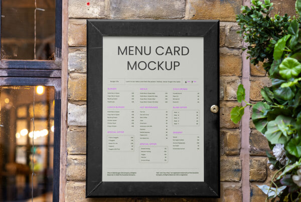 Free Menu on Brick Wall Mockup