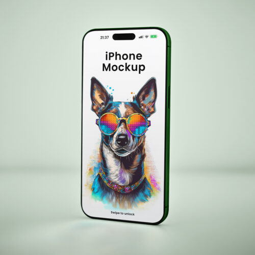 Free Standing iPhone Mockup - mockupbee