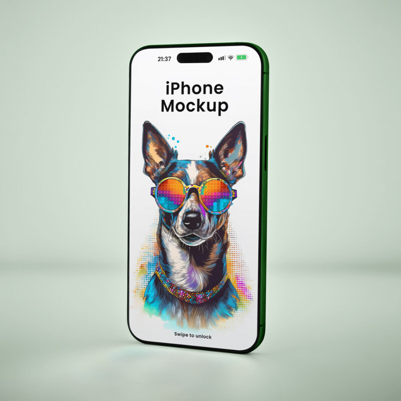 Free Standing iPhone Mockup - mockupbee