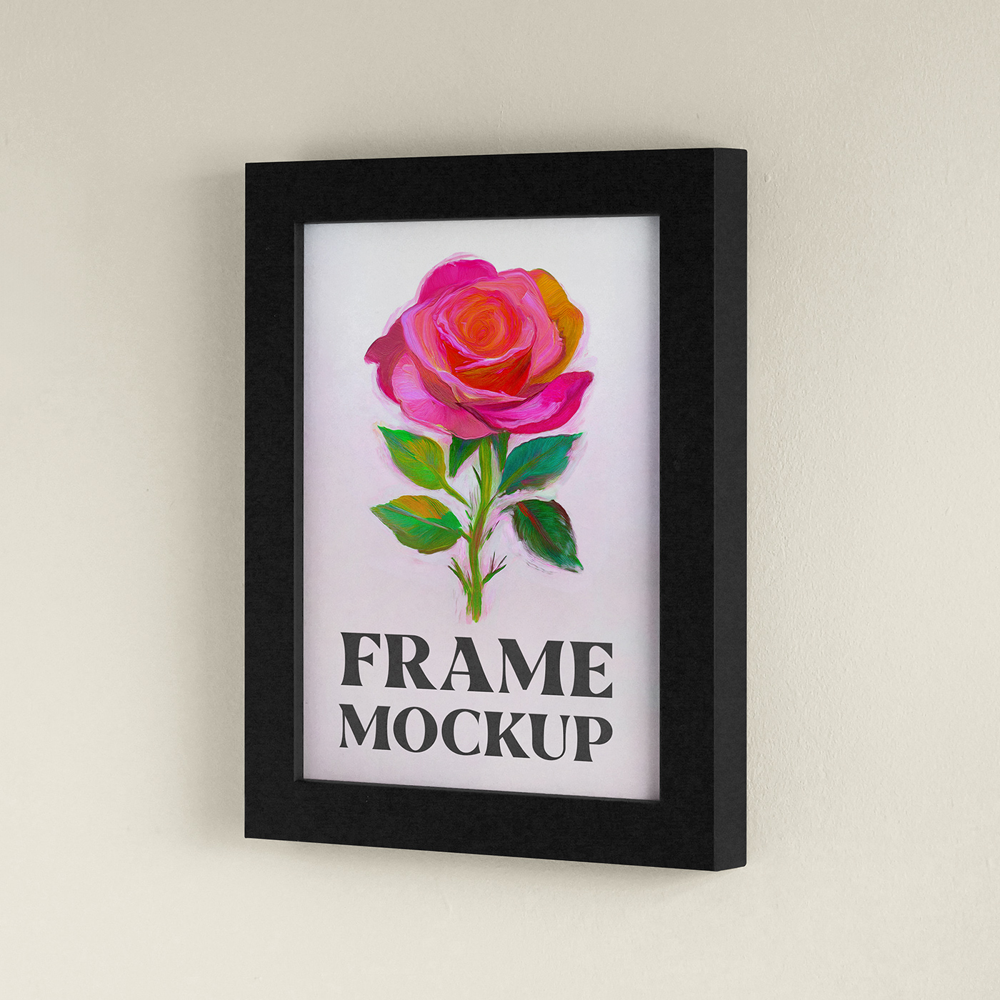 Free Thick Picture Frame Mockup