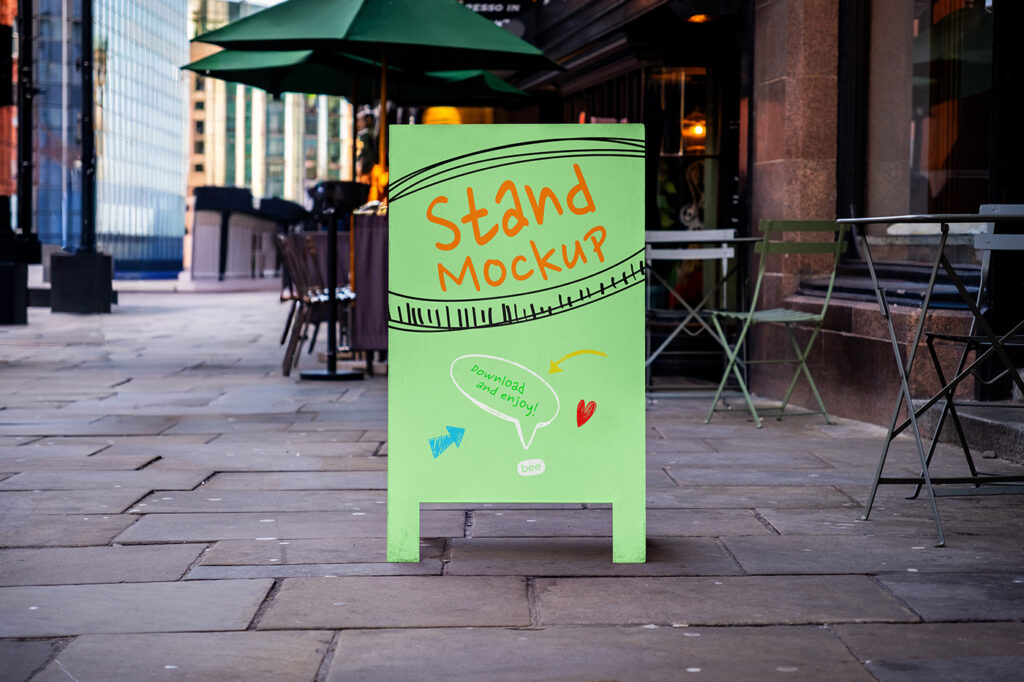 Free A-Stand Front View Mockup