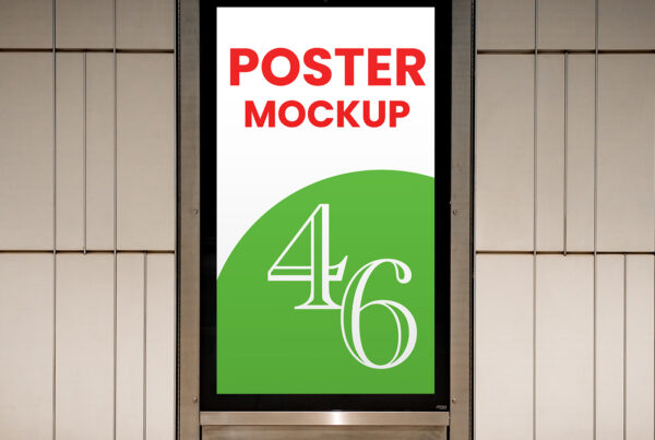 Free Citylight in Metal Frame Mockup