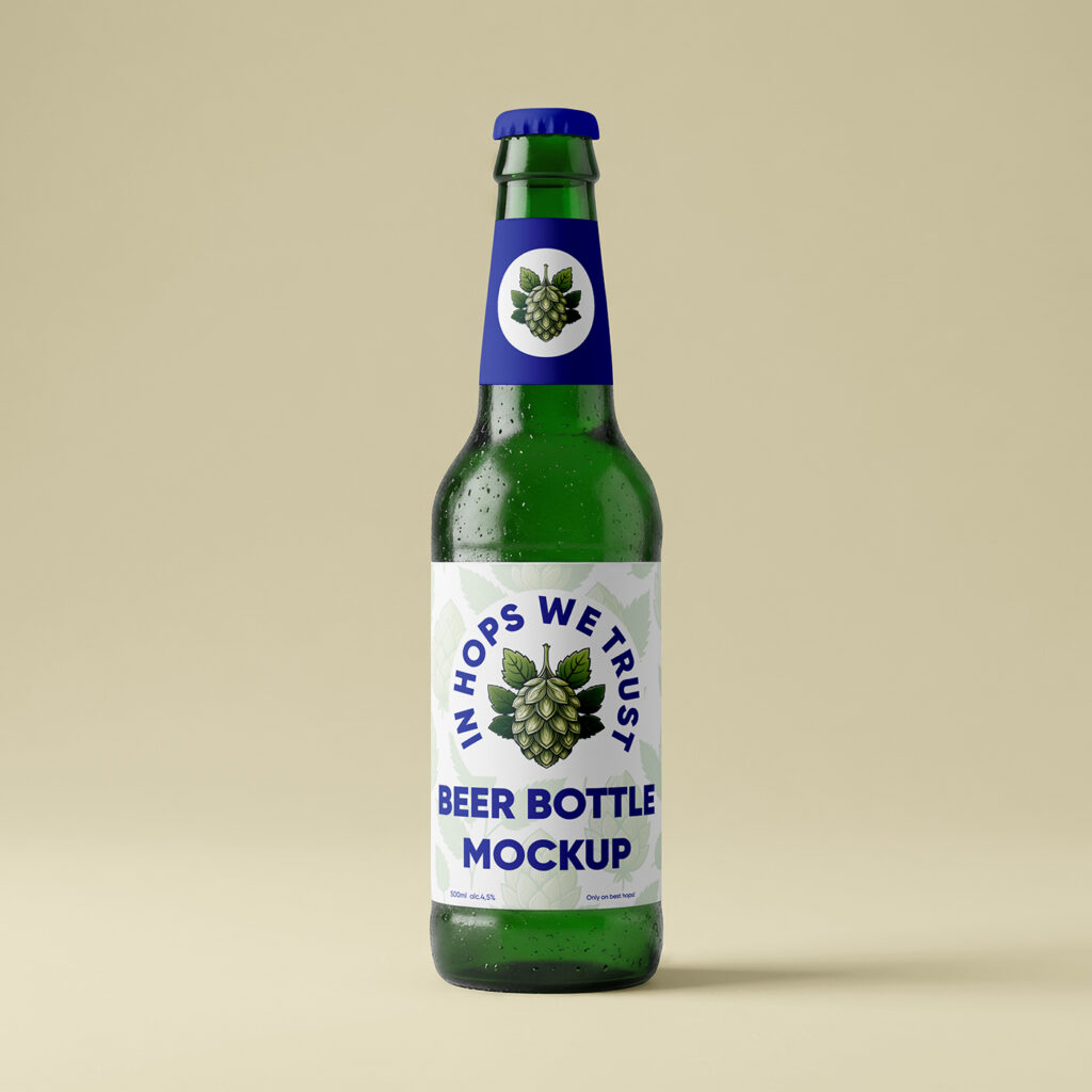 Free Beer Bottle Studio Shot Mockup
