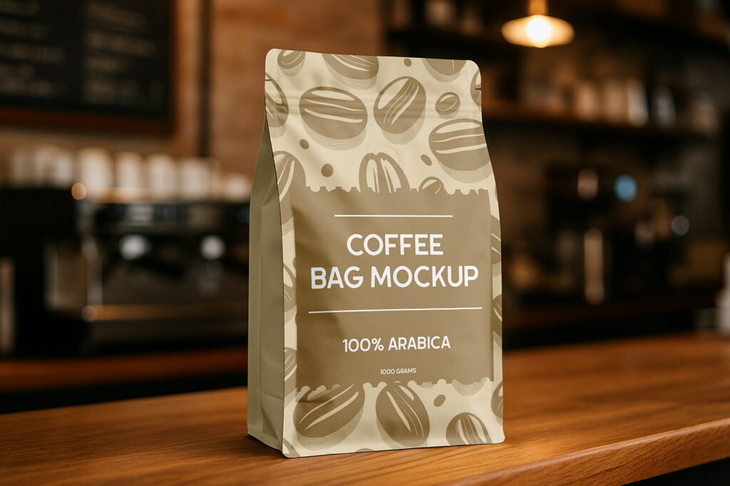 Free Big Coffee Bag Mockup