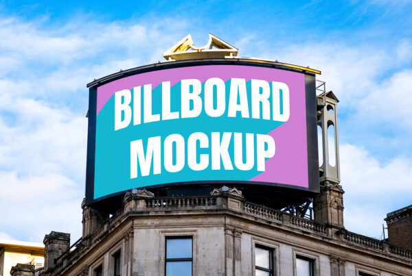 Free Curved Billboard Screen Mockup