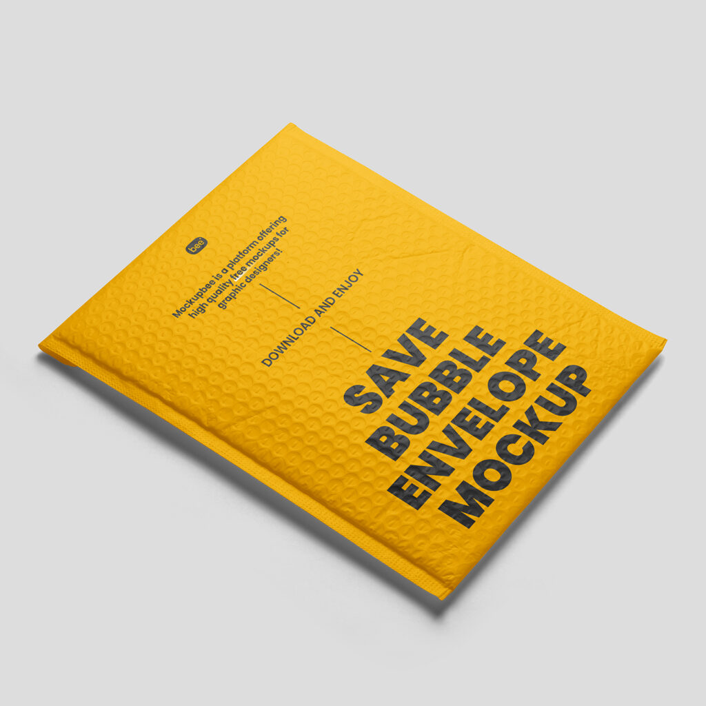 Free Lying Bubble Envelope Mockup