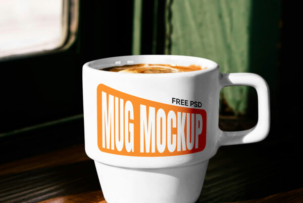 Free Retro Ceramic Mug Mockup