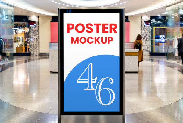 Free Citylight in City Mall Mockup