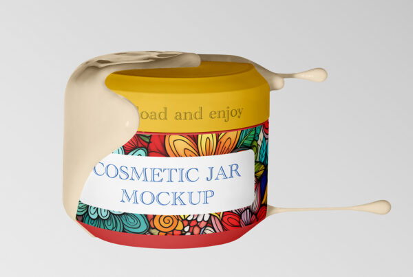 Free Cosmetic Jar in Creme Mockup