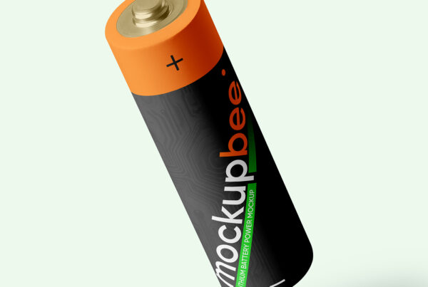 Free Levitating Classic Battery Mockup