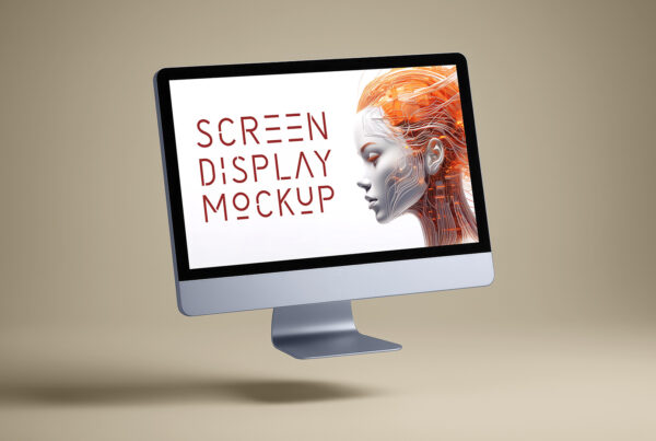 Free Levitating iMac Mockup