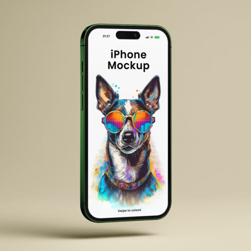 Free Levitating iPhone Screen Mockup - mockupbee