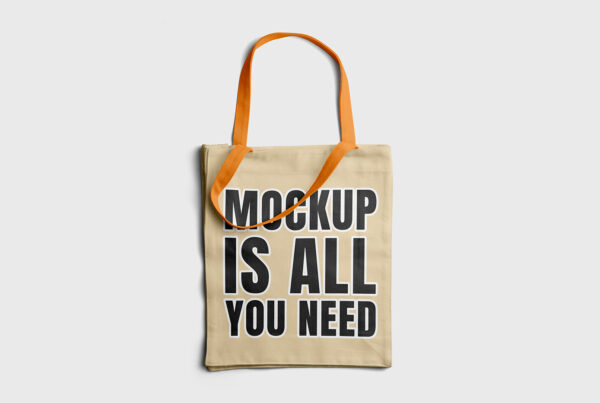 Free Lying Canvas Tote Bag Mockup