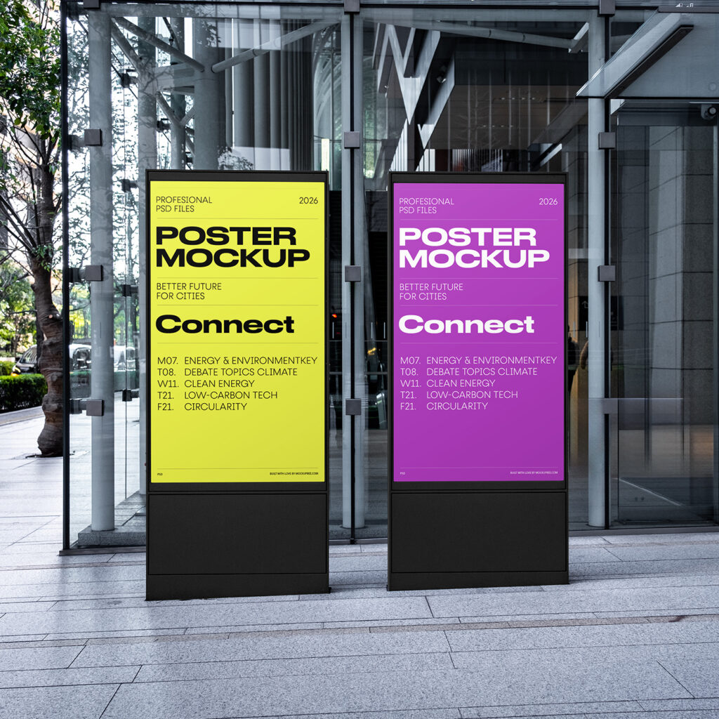 Free Double Citylight Mockups