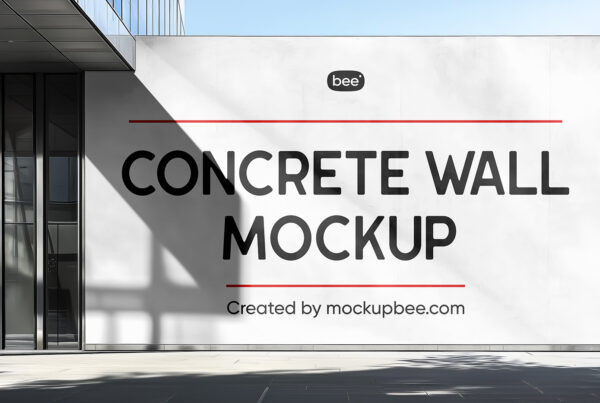 Free Front View Concrete Wall Mockup