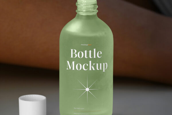 Free Open Cosmetic Bottle Mockup