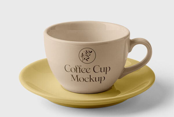 Free Porcelain Cup Studio Shot Mockup