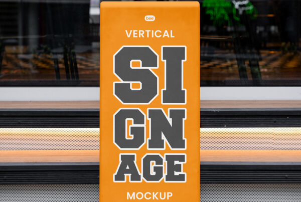 Free Signage on Stairs Mockup