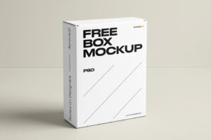 Free Standing Box Studio Shot Mockup - mockupbee