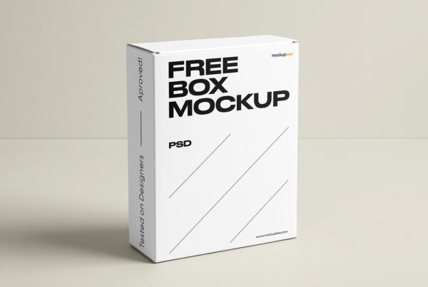 Free Standing Box Studio Shot Mockup