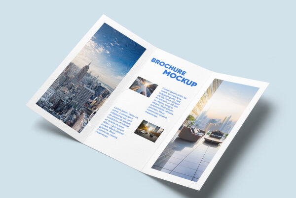 Free Trifold Perspective Brochure Mockup