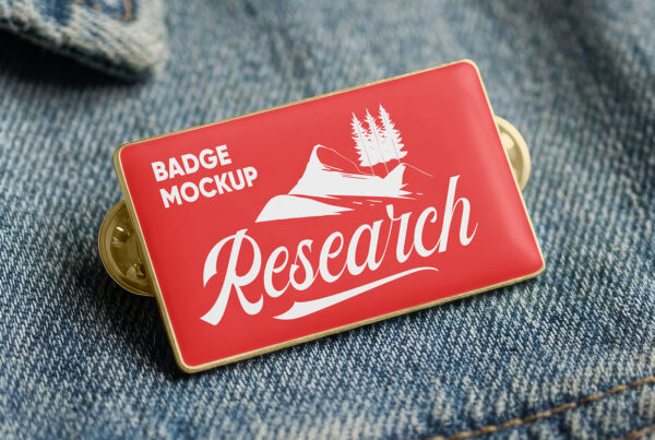 Free Badge on Jeans Jacket Mockup