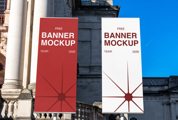 Free Banner near Museum Mockups