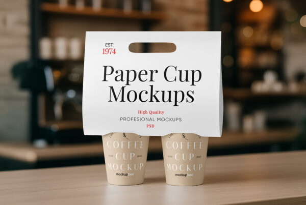 Free Cups Holder Mockup