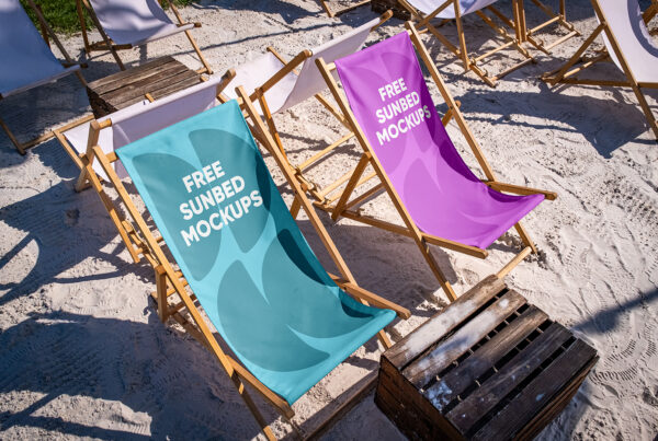 Free Double Sunbed Mockup