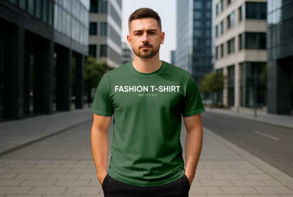 Free Front T-Shirt in City Mockup