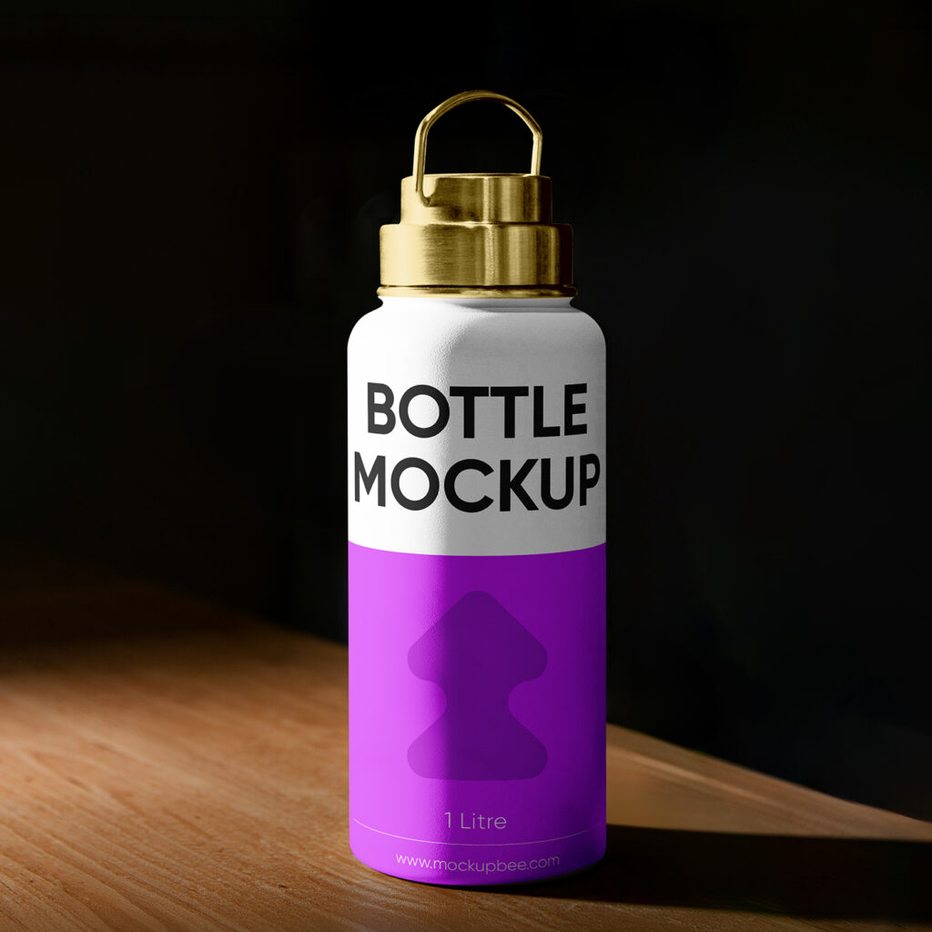 Free Metal Thermos Bottle Mockup