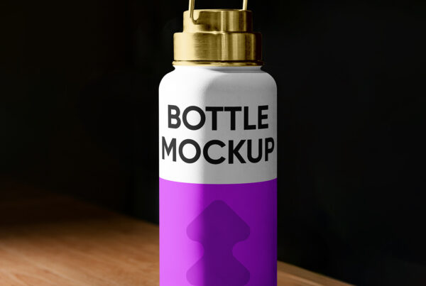Free Metal Thermos Bottle Mockup