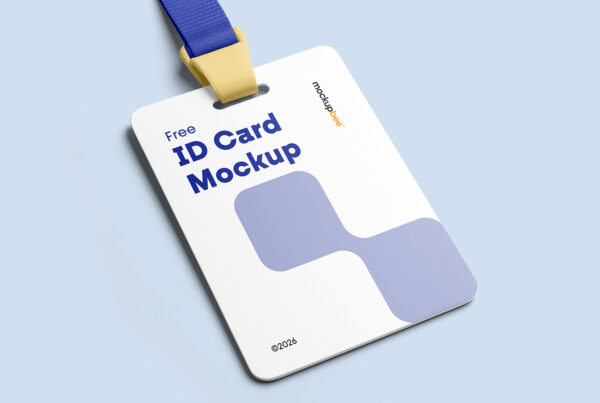 Free Perspective ID Card Mockup