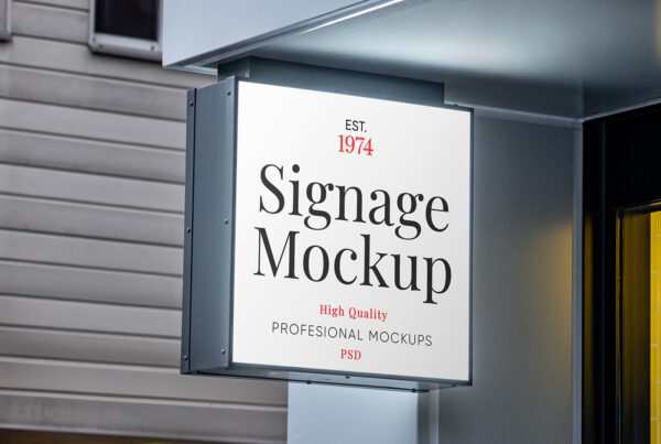 Free Square Signage Mockup